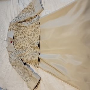 JS Collections Cream Beaded Dress Matching Jacket and Skirt Size 16